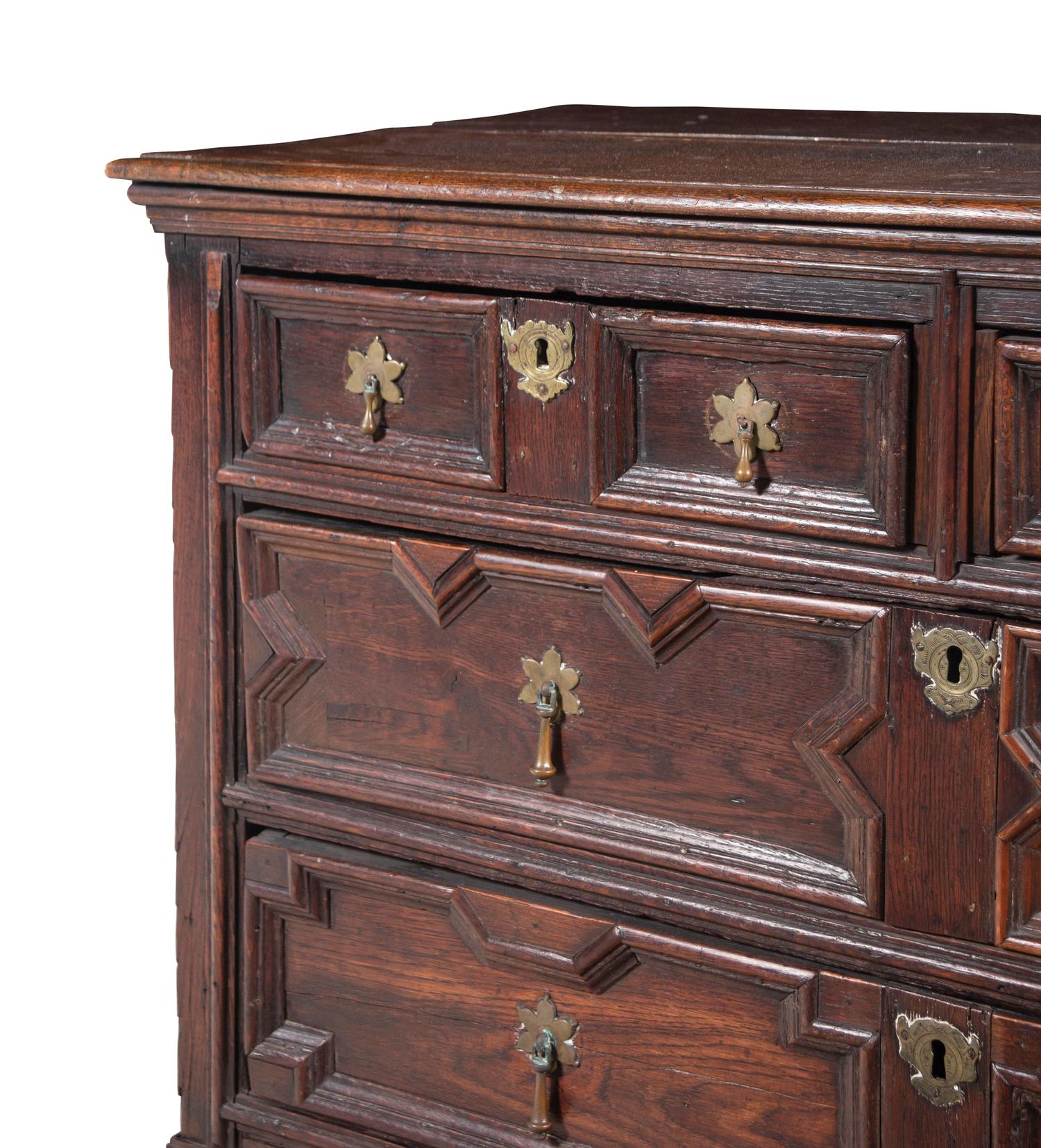 A Charles II Oak Chest of Drawers