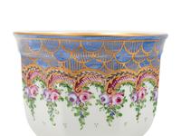 A Limoges Painted Porcelain Cache Pot