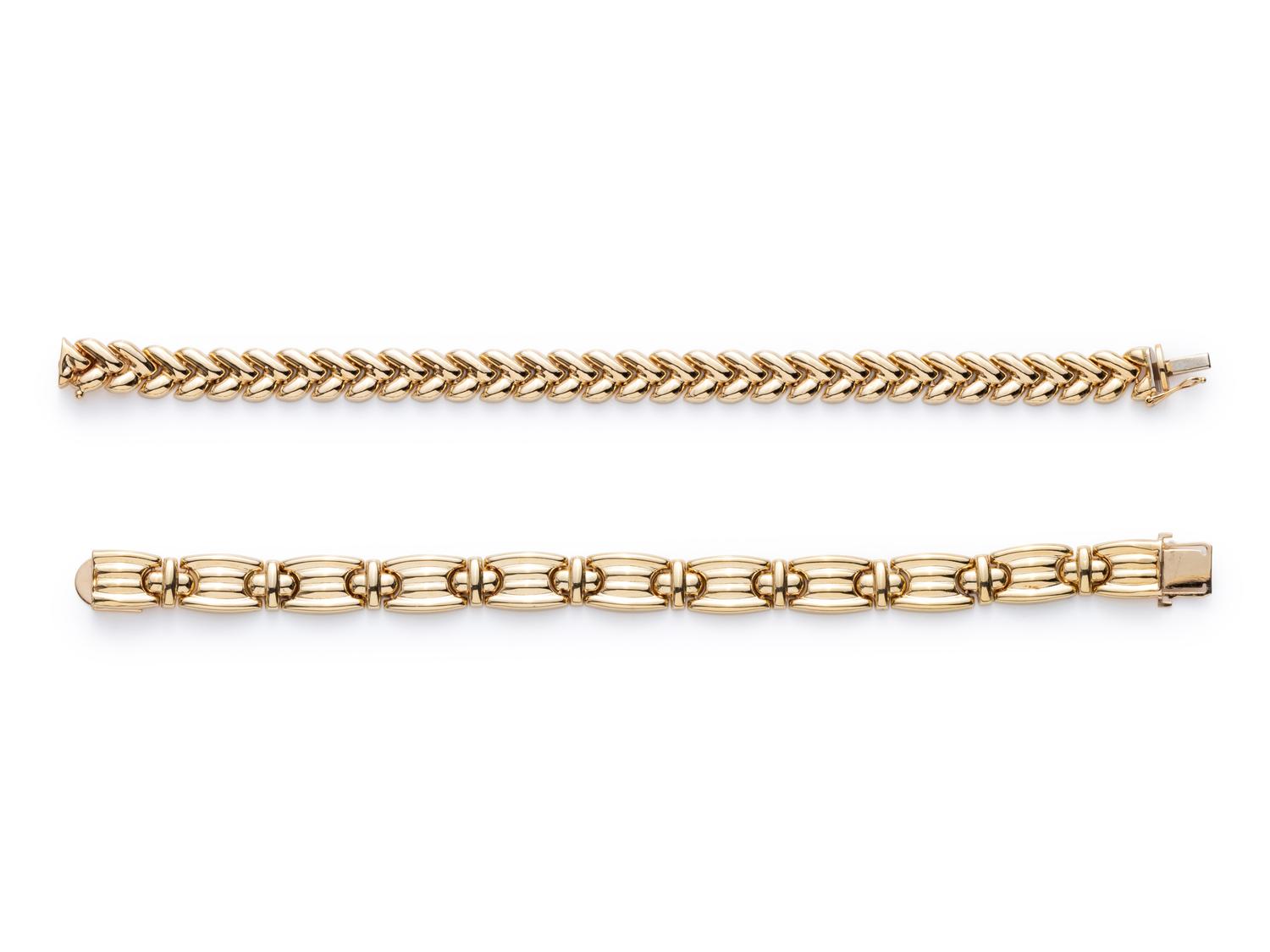 COLLECTION OF YELLOW GOLD BRACELETS