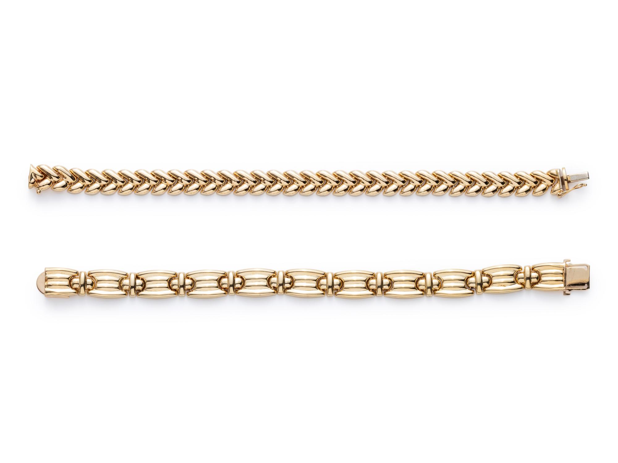 COLLECTION OF YELLOW GOLD BRACELETS