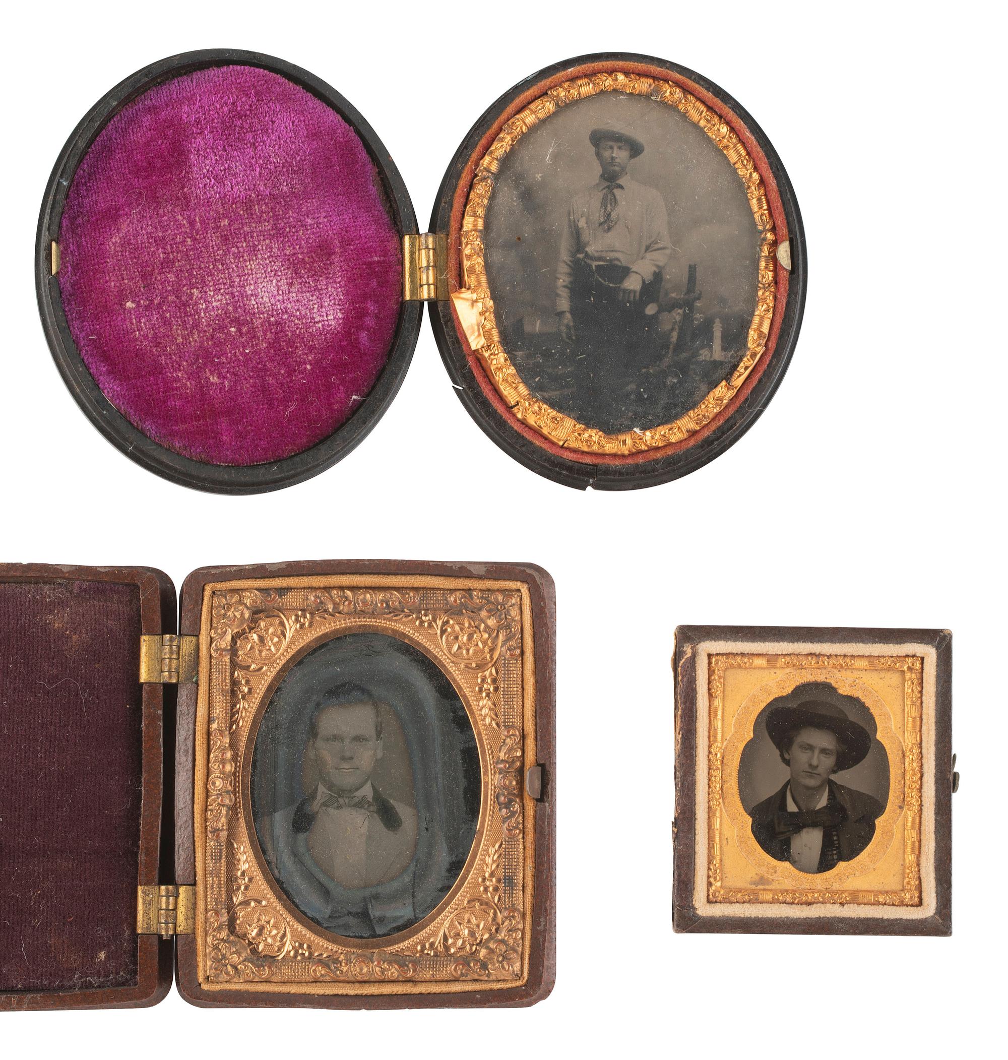[EARLY PHOTOGRAPHY]. 21 cased images of men, women, and children, incl. children with props.