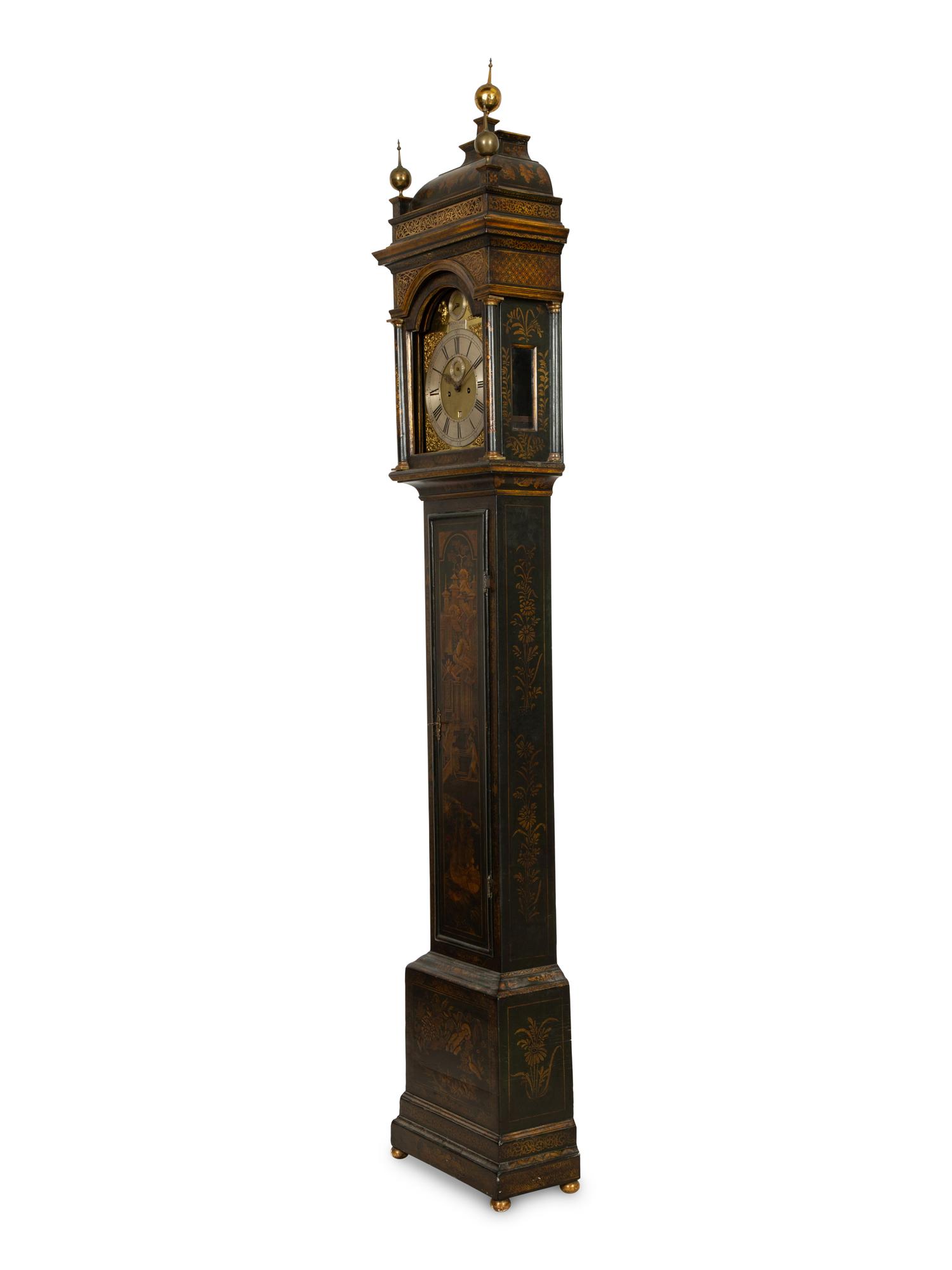 A George I Green Japanned Longcase Clock