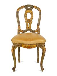 An Italian Rococo Paint Decorated Side Chair