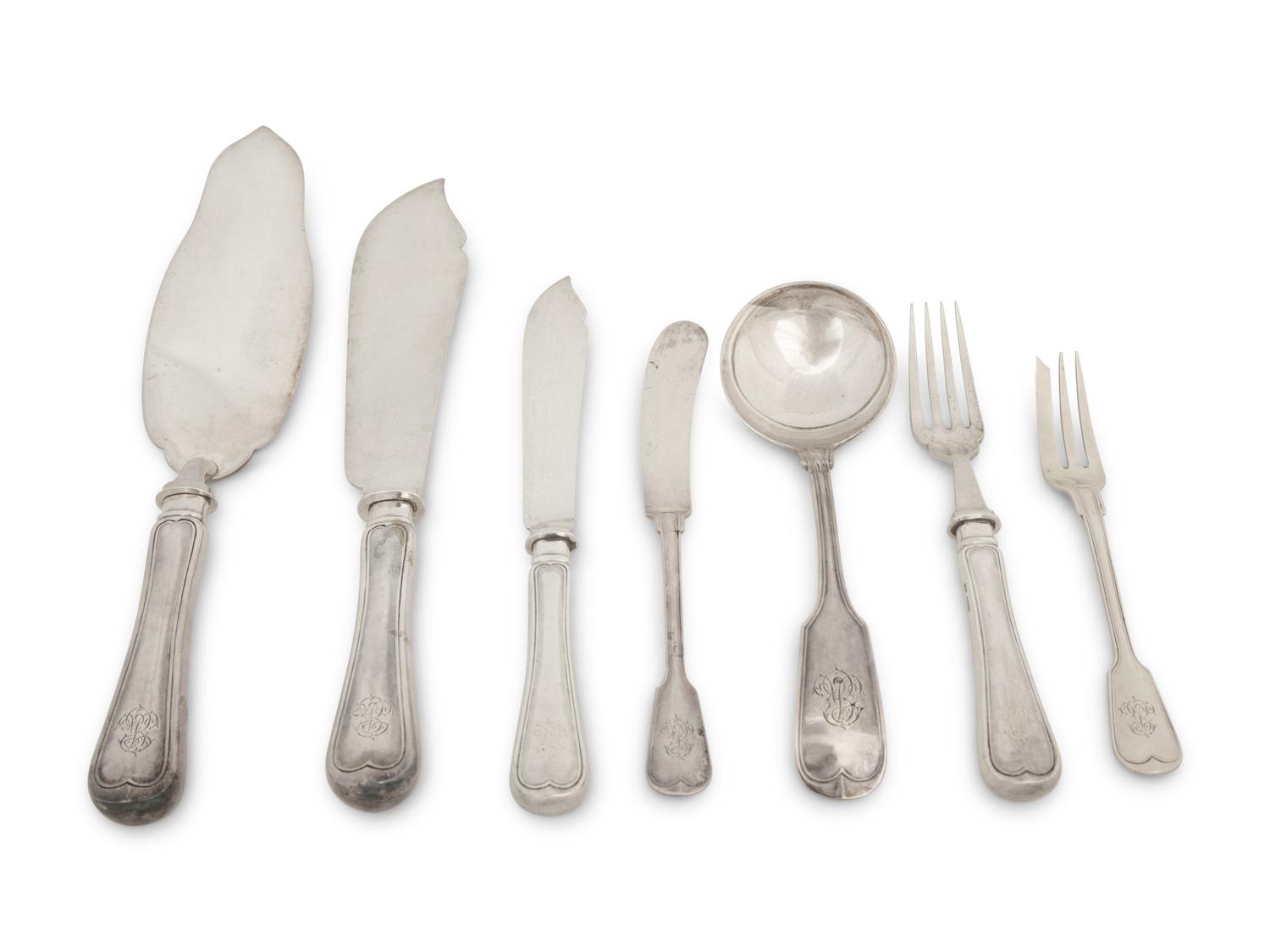 A Japanese Silver Flatware Service — Mid-20th Century