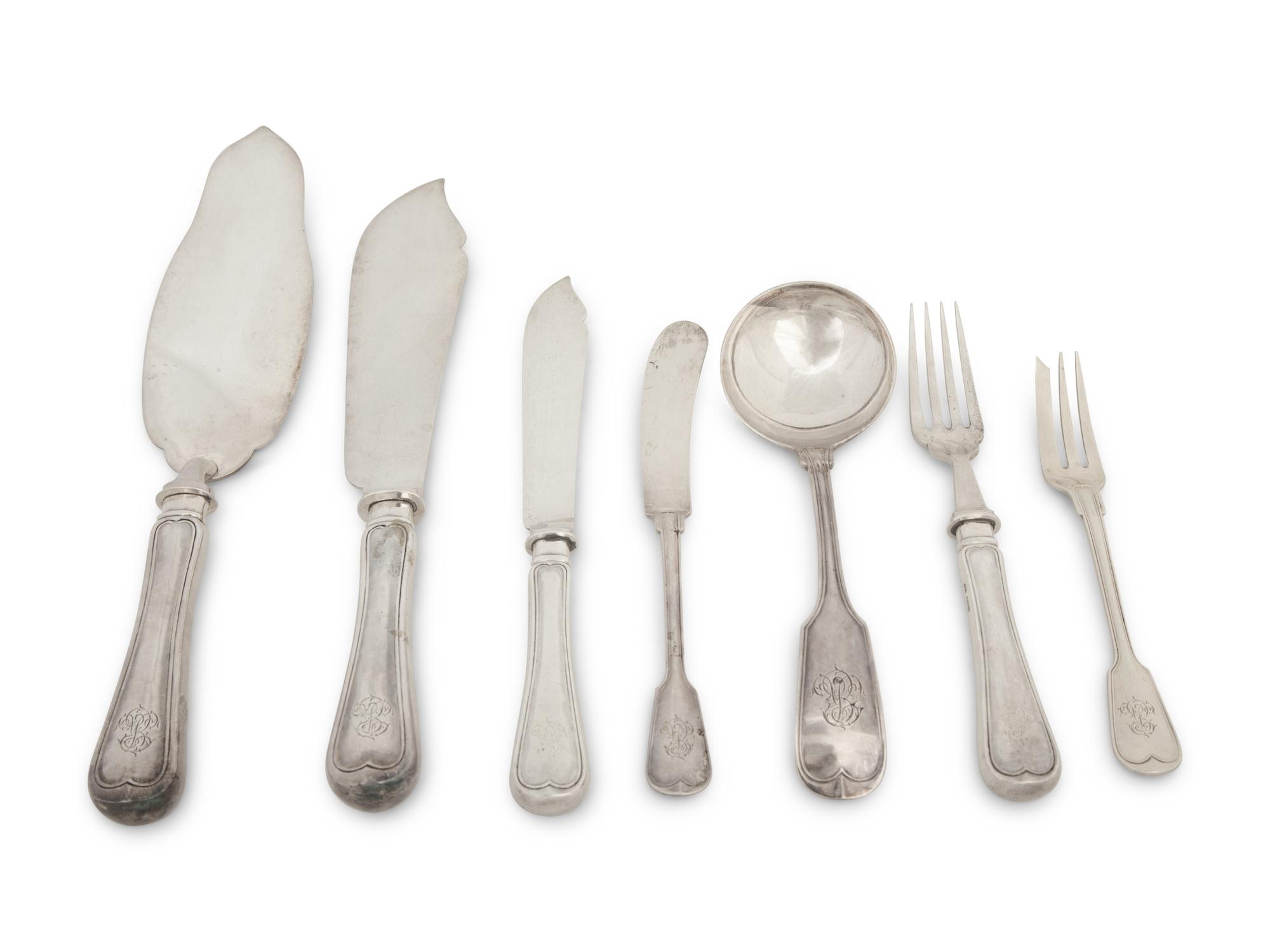 A Japanese Silver Flatware Service — Mid-20th Century