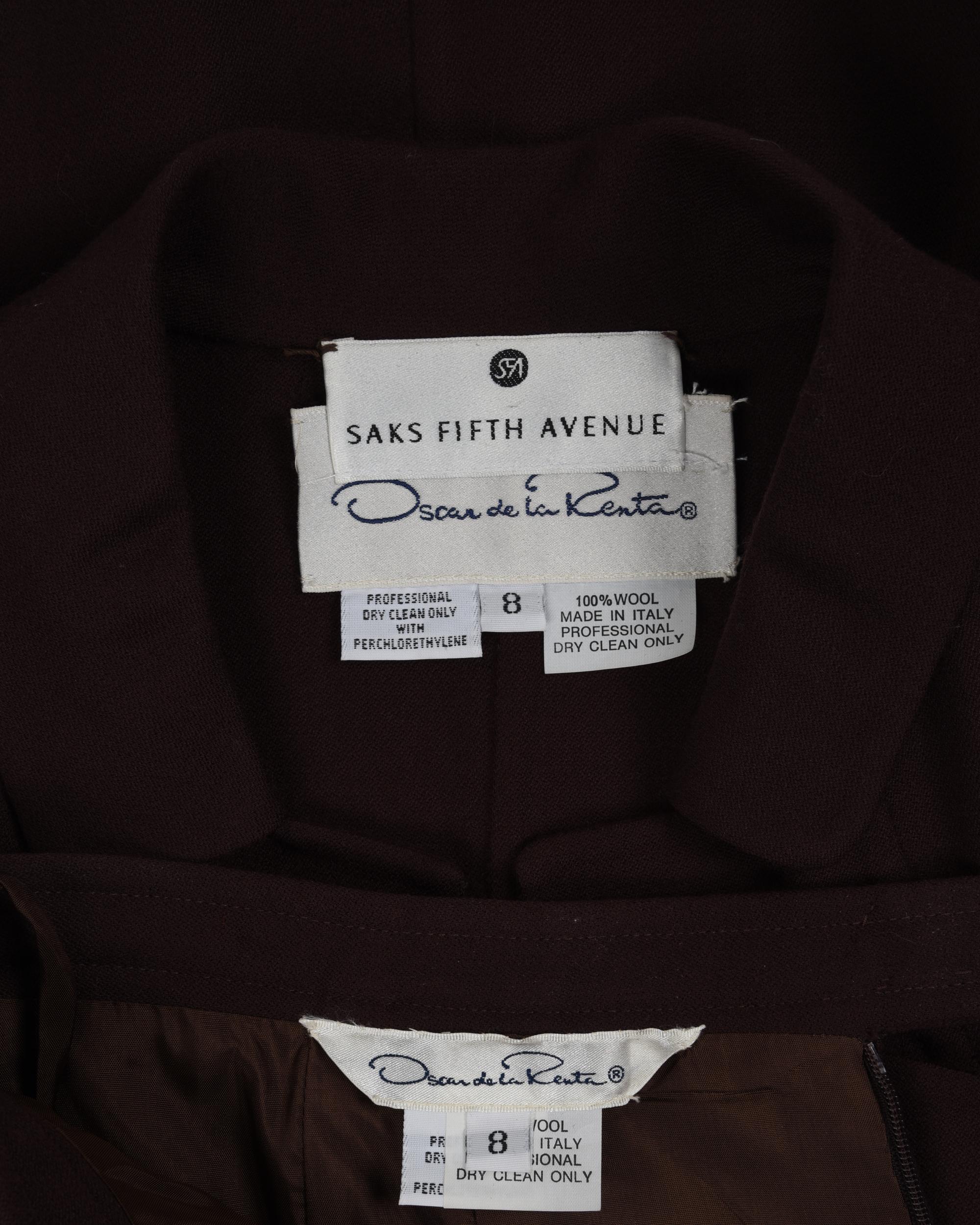 Three Designer Skirt Suits: One Gianni Versace, One Oscar de la Renta, and One Moschino, 1990s