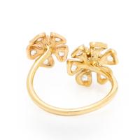 Diamond and Bicolor Gold Bypass Ring