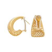 Roberto Coin, 'Silk Dome', Diamond and Yellow Gold Half Hoop Earrings