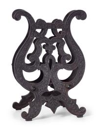 A Cast Iron Lyre Form Music Stand