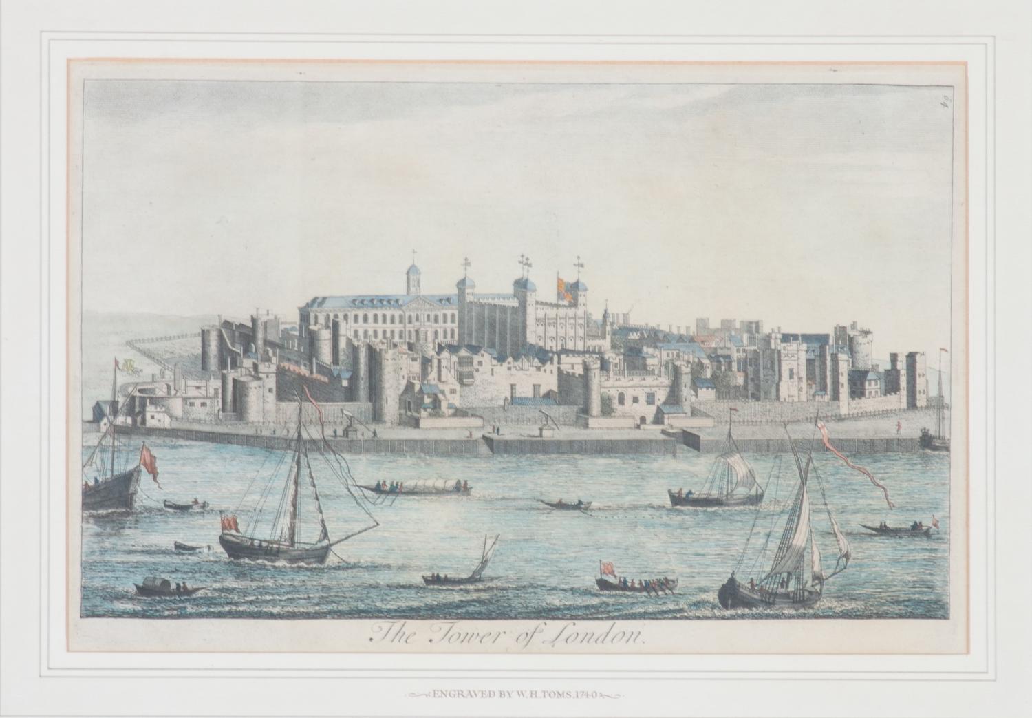 Four English Handcoloring Engravings First: 12 x 16 3/4 inches.