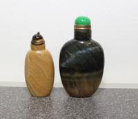 Two Hardstone Snuff Bottles Height of taller 3 1/4 inches.