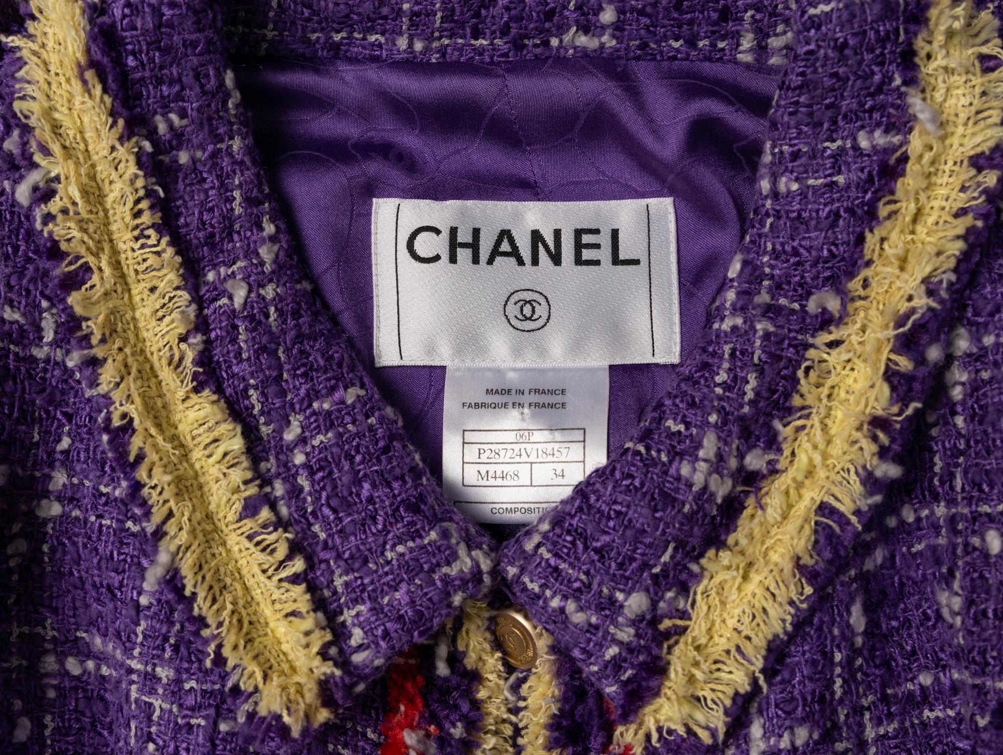 Chanel, Purple Plaid Tweed Jacket