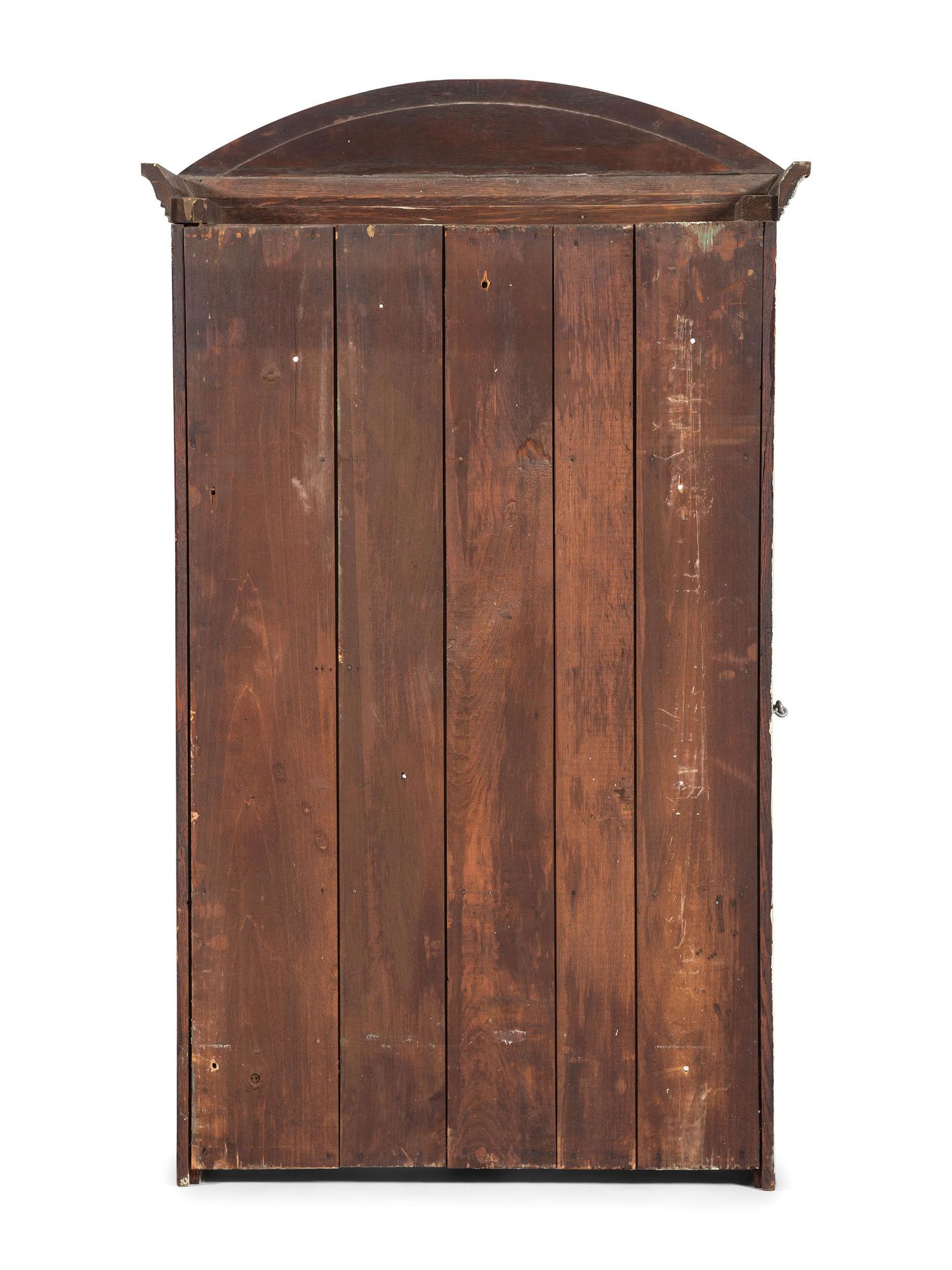 An Oak Barbershop Advertising Display Case