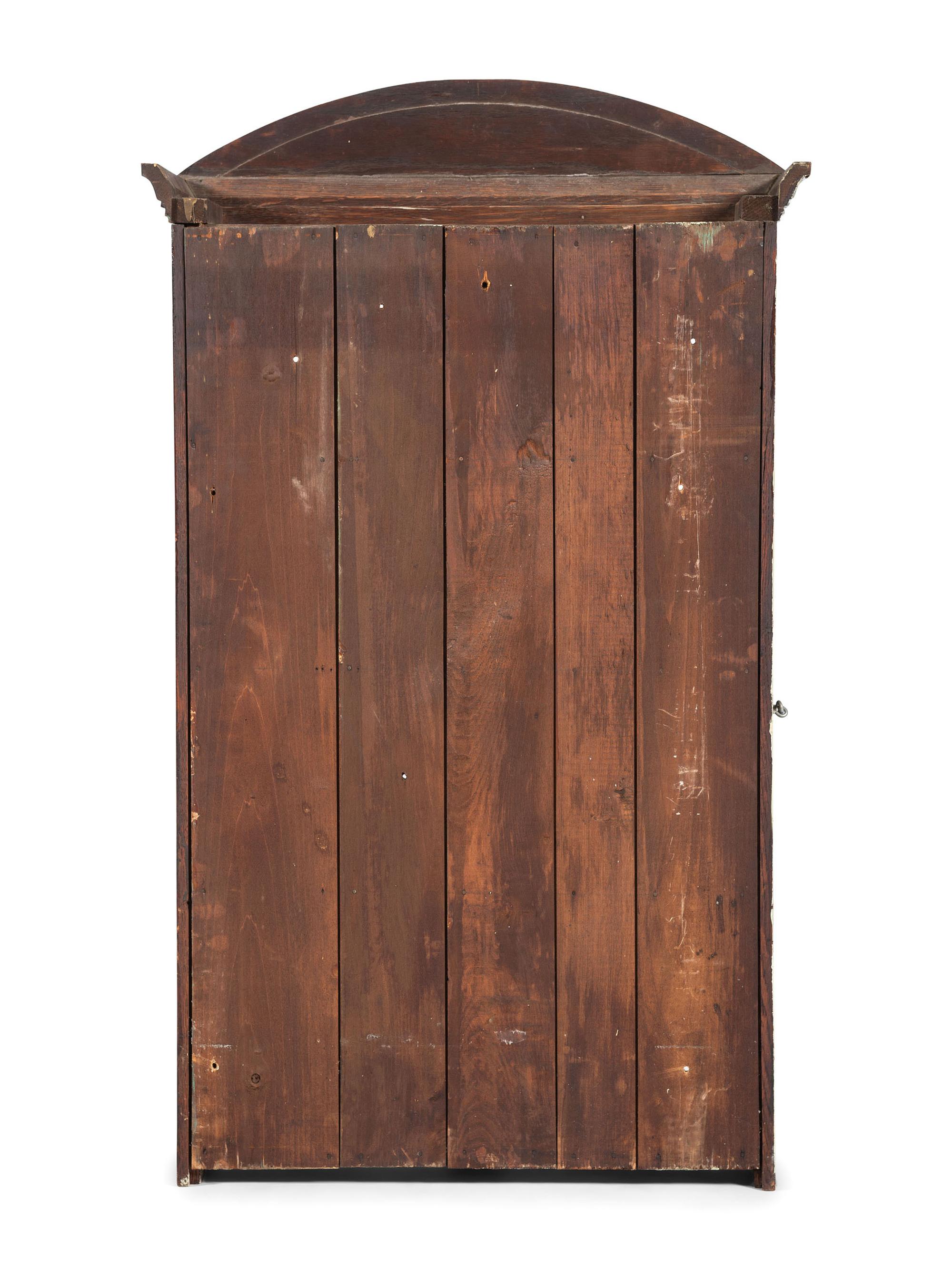 An Oak Barbershop Advertising Display Case