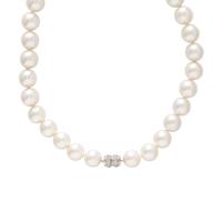 CULTURED PEARL AND DIAMOND NECKLACE