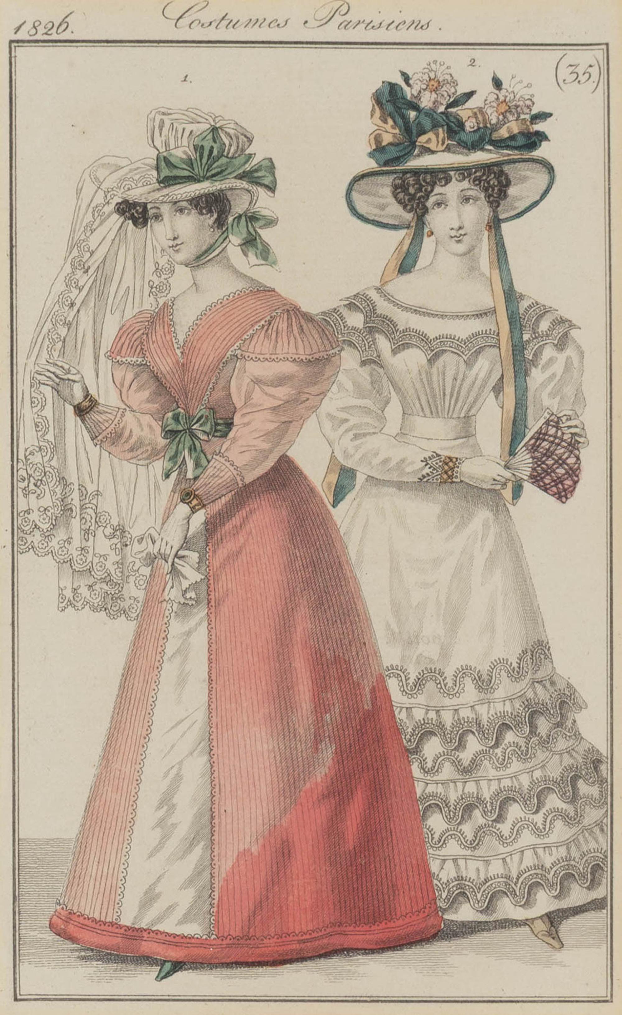 Two Sets of Four French Hand-Colored Costume Engravings