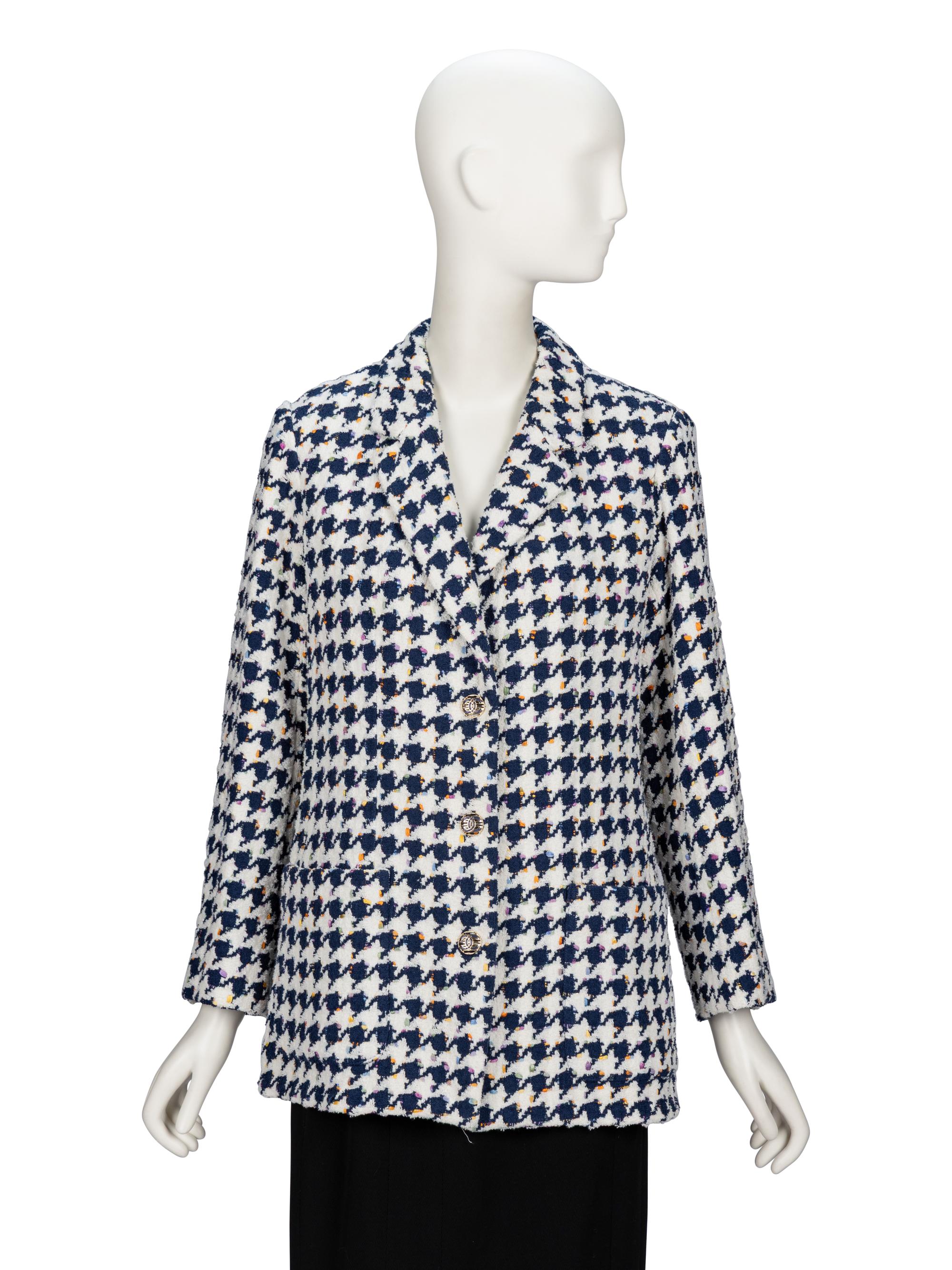 Chanel, Houndstooth Tweed Blazer