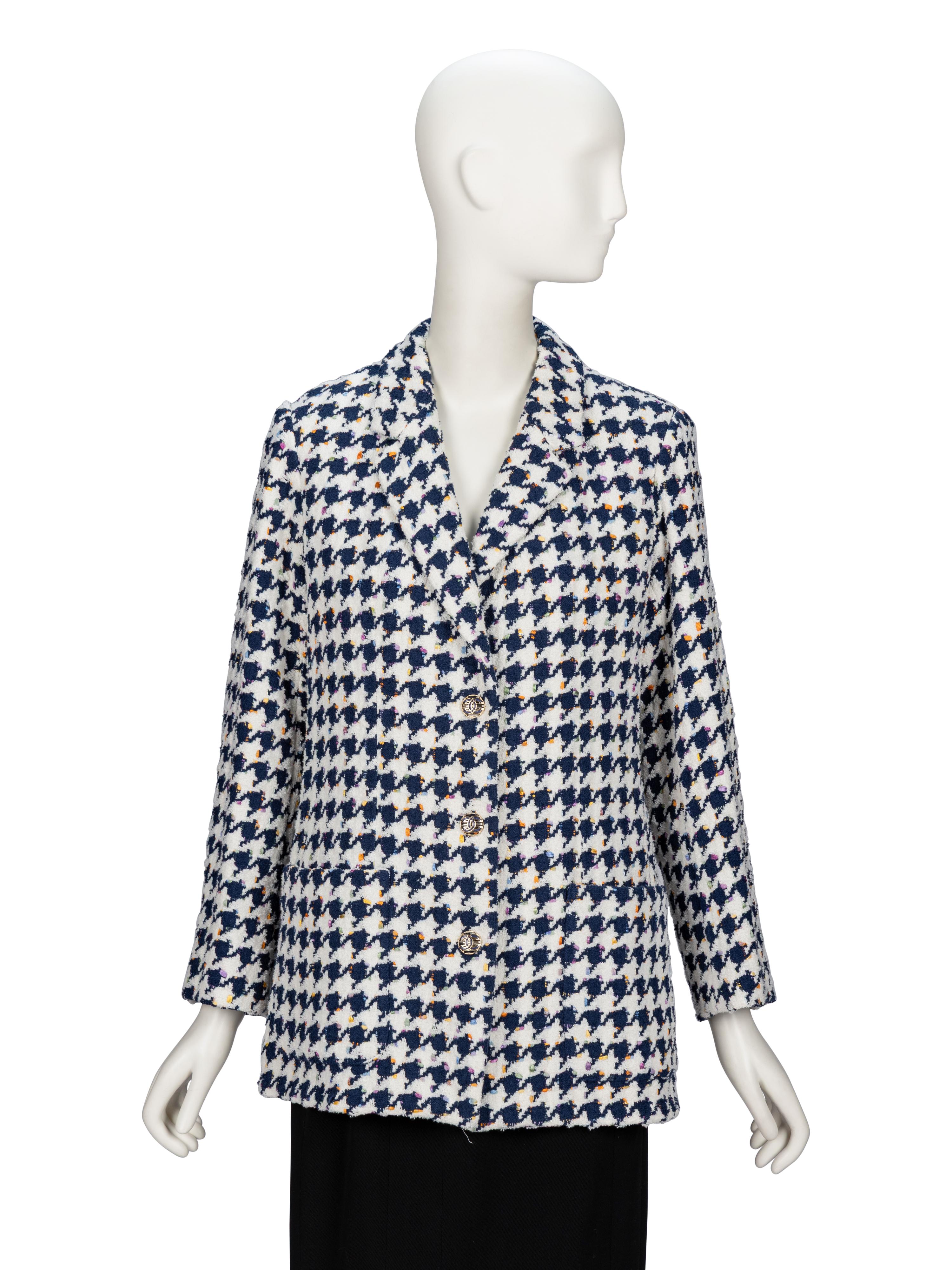 Chanel, Houndstooth Tweed Blazer