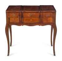 A Louis XV Style Inlaid Walnut Poudreuse