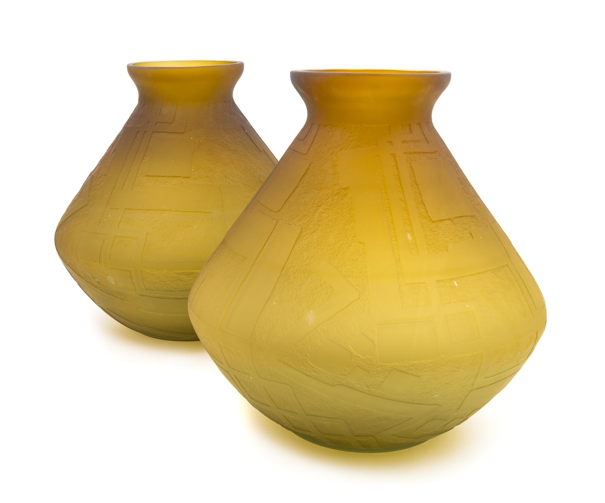 Daum, France, 1920s, a pair of Art Deco vases