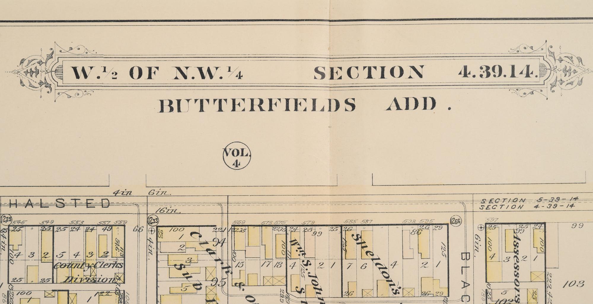 A group of 5 maps of Chicago streets, comprising: