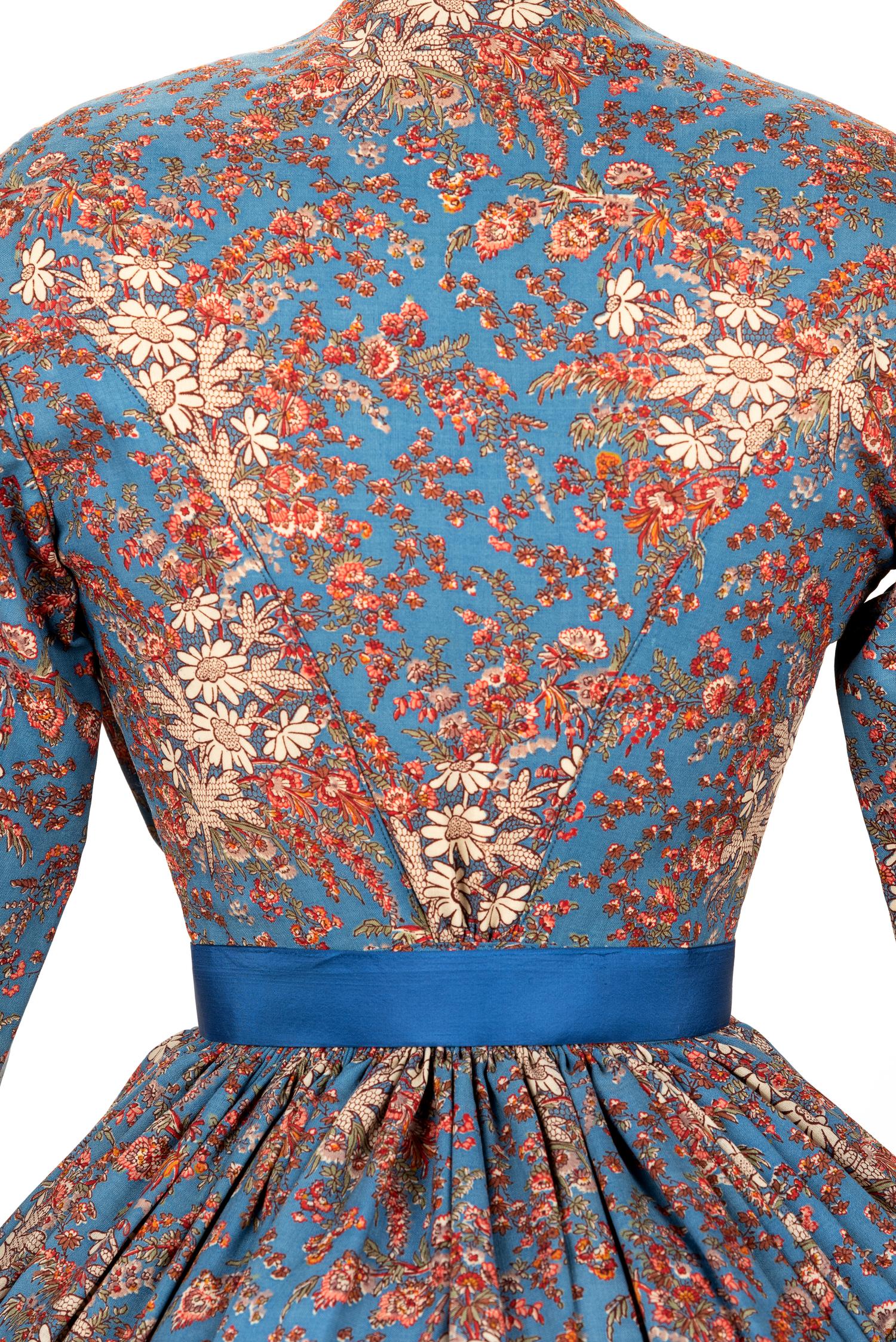 Floral Printed Day Dress and Cape, 1860s