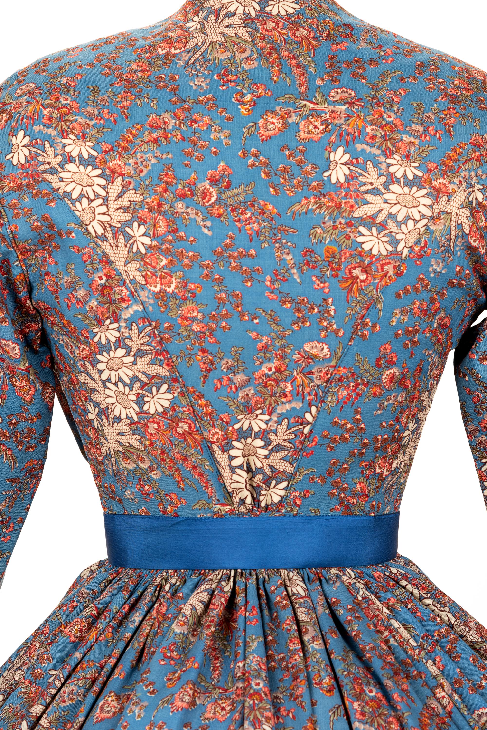Floral Printed Day Dress and Cape, 1860s