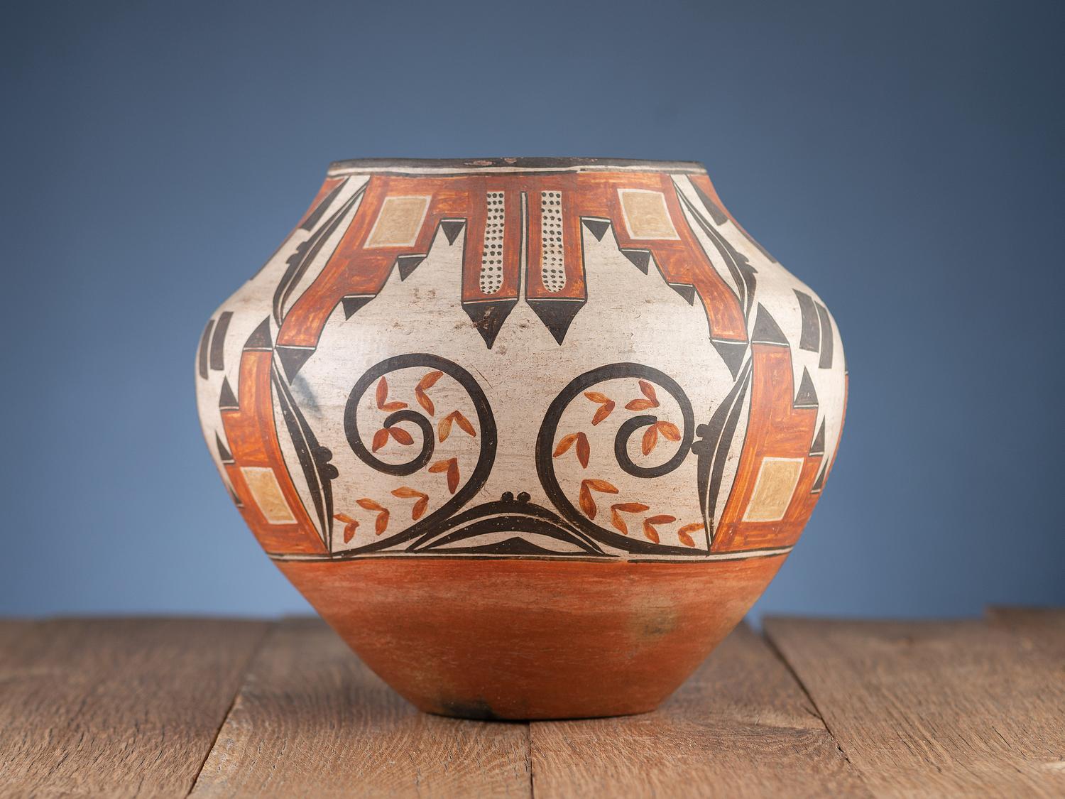 Zia Four Color Polychrome Pottery Jar