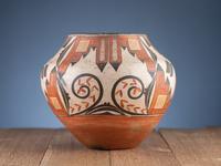 Zia Four Color Polychrome Pottery Jar