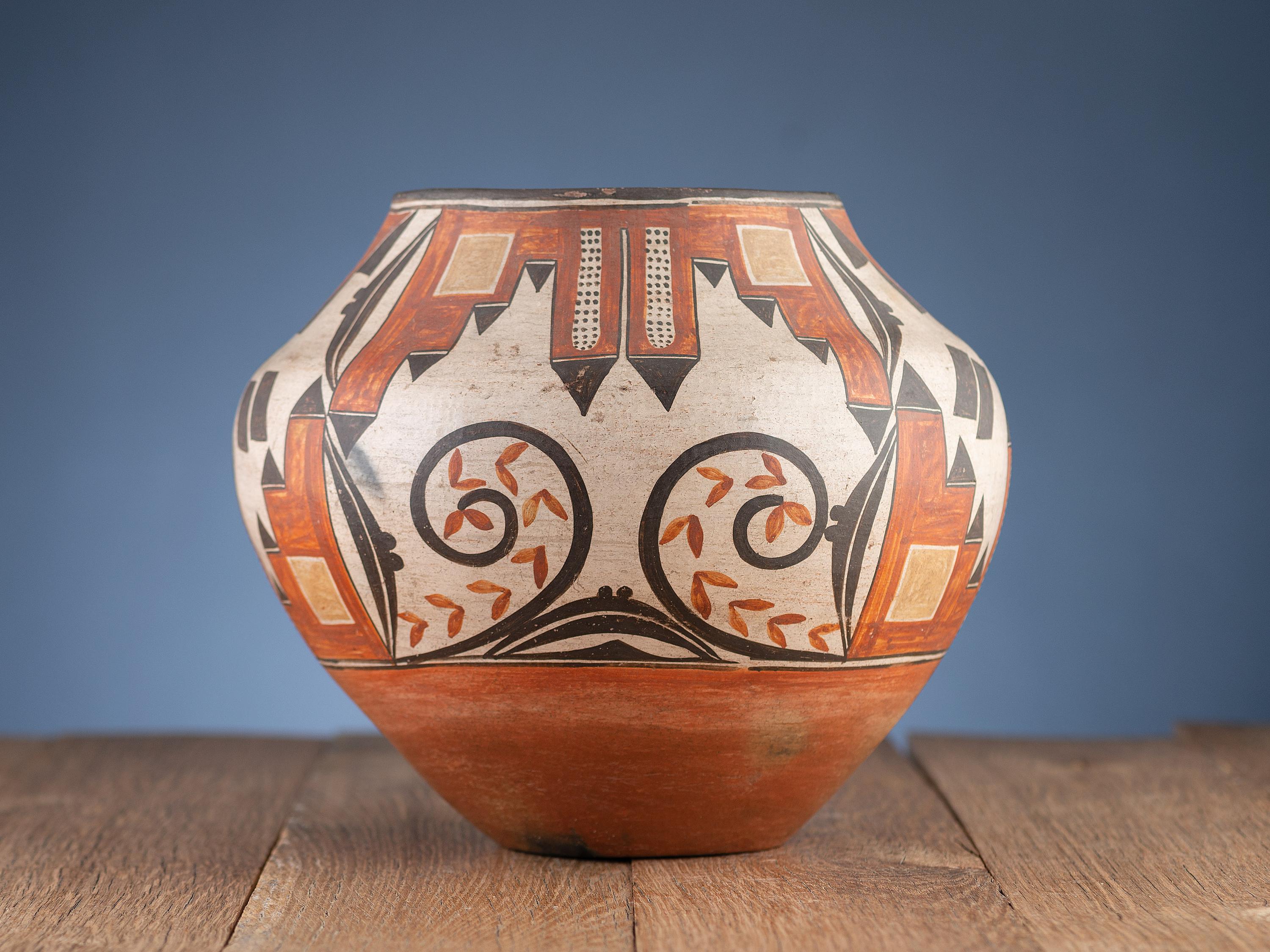 Zia Four Color Polychrome Pottery Jar