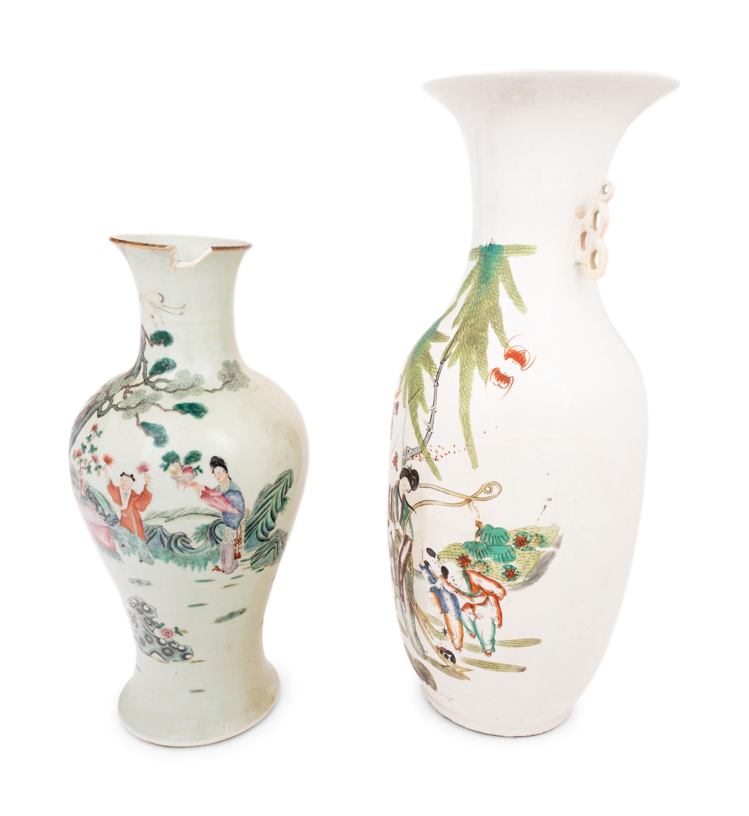 Two of Chinese Famille Rose Porcelain Vases
