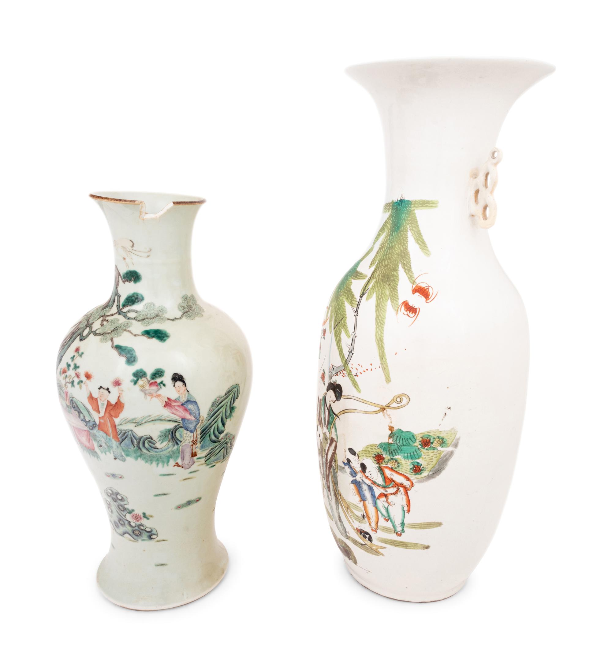 Two of Chinese Famille Rose Porcelain Vases