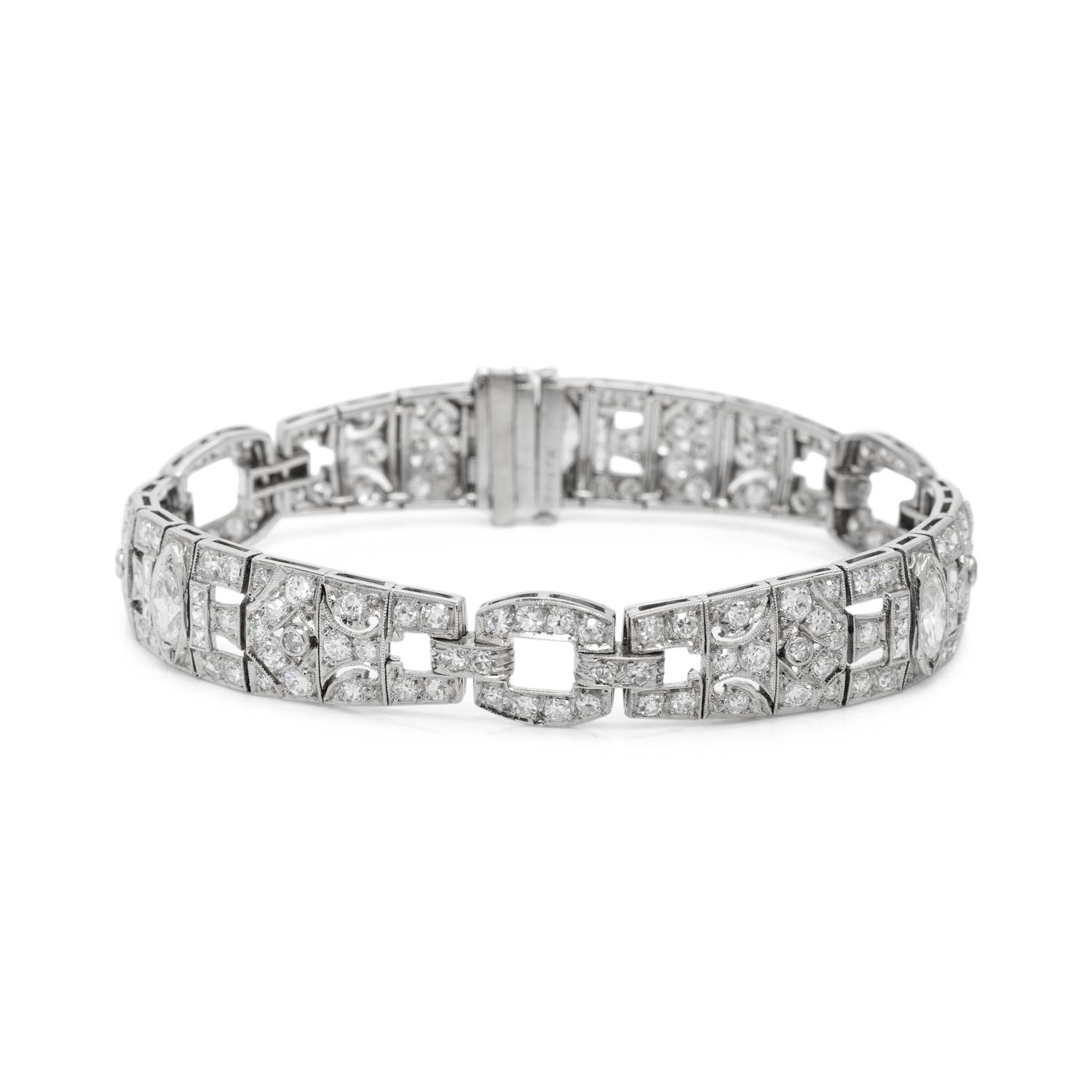 ART DECO, PLATINUM AND DIAMOND BRACELET
