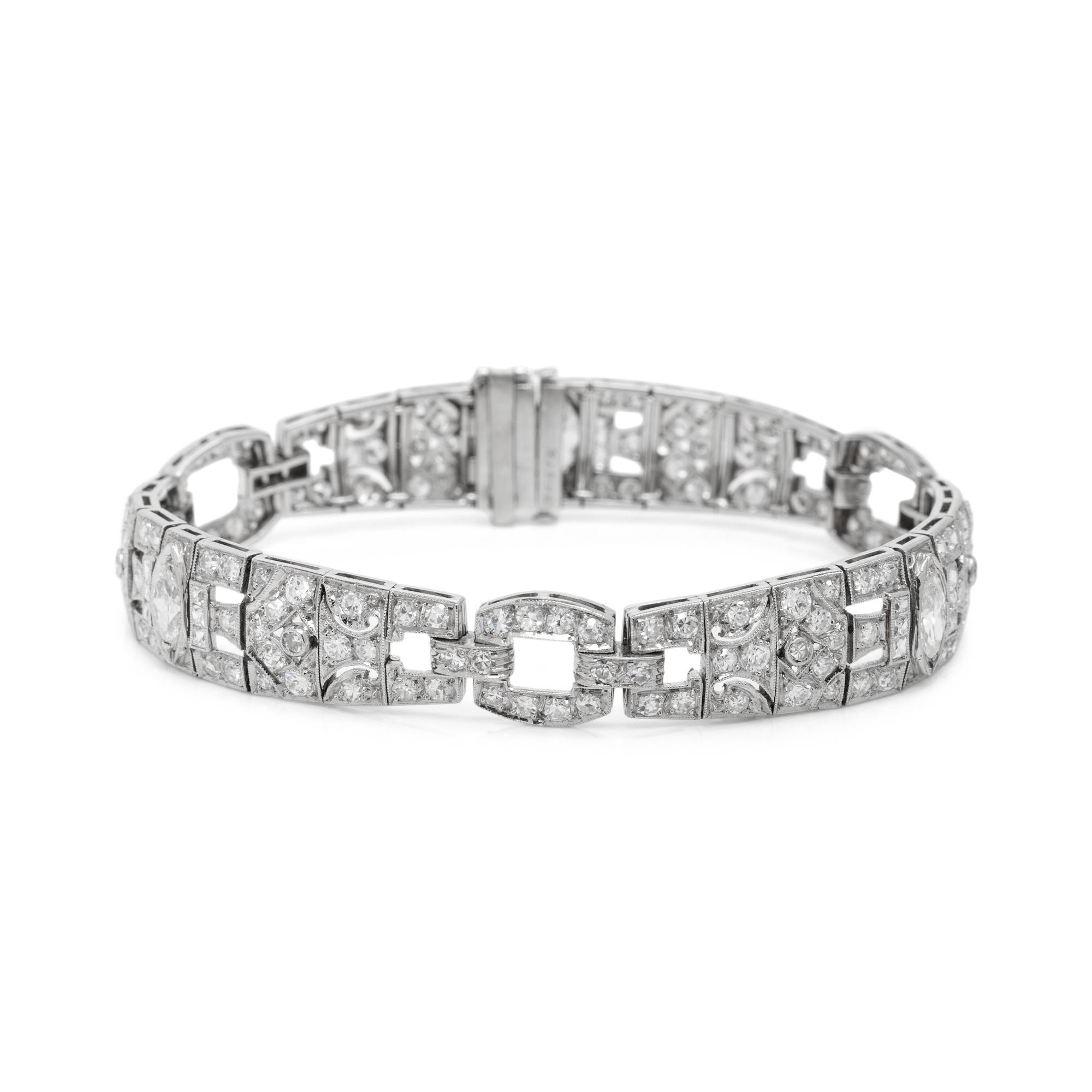 ART DECO, PLATINUM AND DIAMOND BRACELET