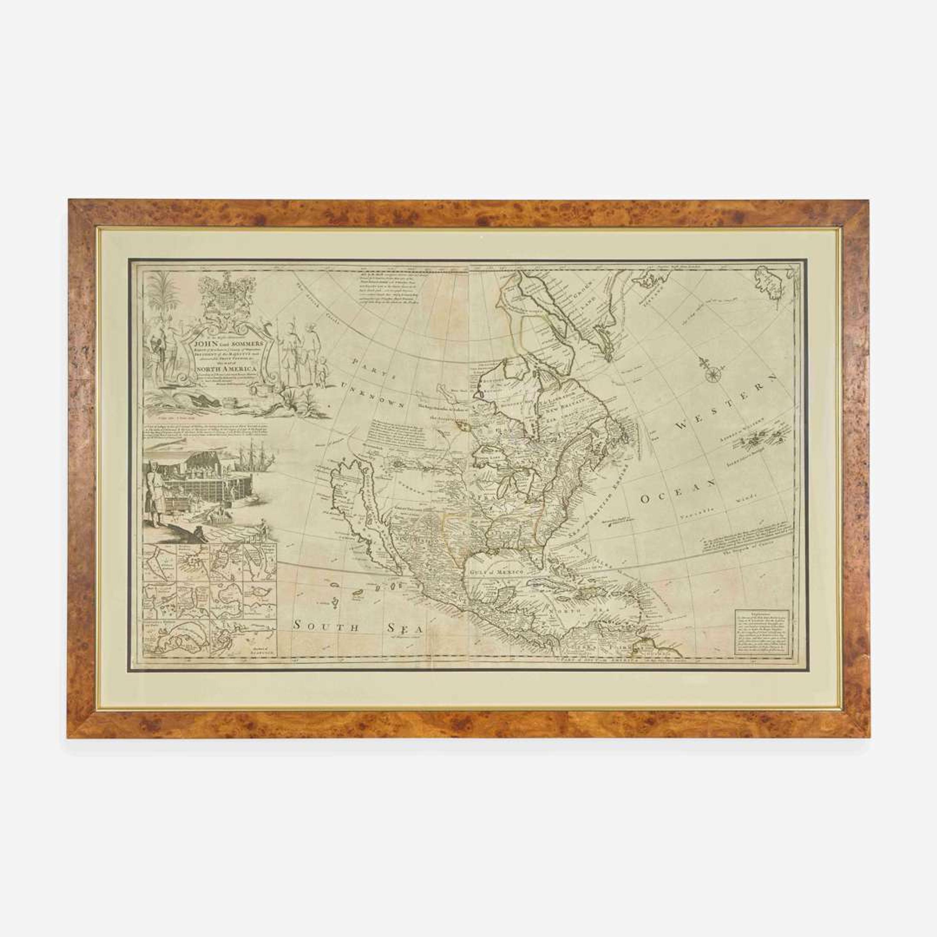 [Maps & Atlases] Moll, Herman To the Right Honourable John Lord Sommers...This Map of North America According to ye Newest and most Exact Observations...