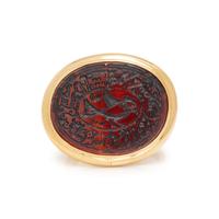 YELLOW GOLD AND HARDSTONE INTAGLIO RING