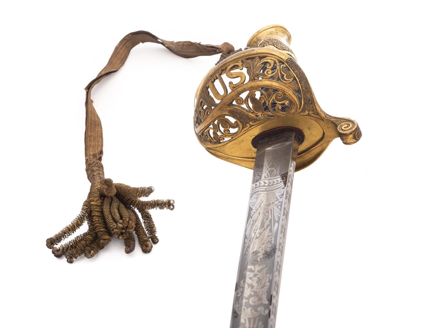 [CIVIL WAR]. High grade Horstmann US Model 1850 Staff & Field Officer’s sword with etched cavalry blade.