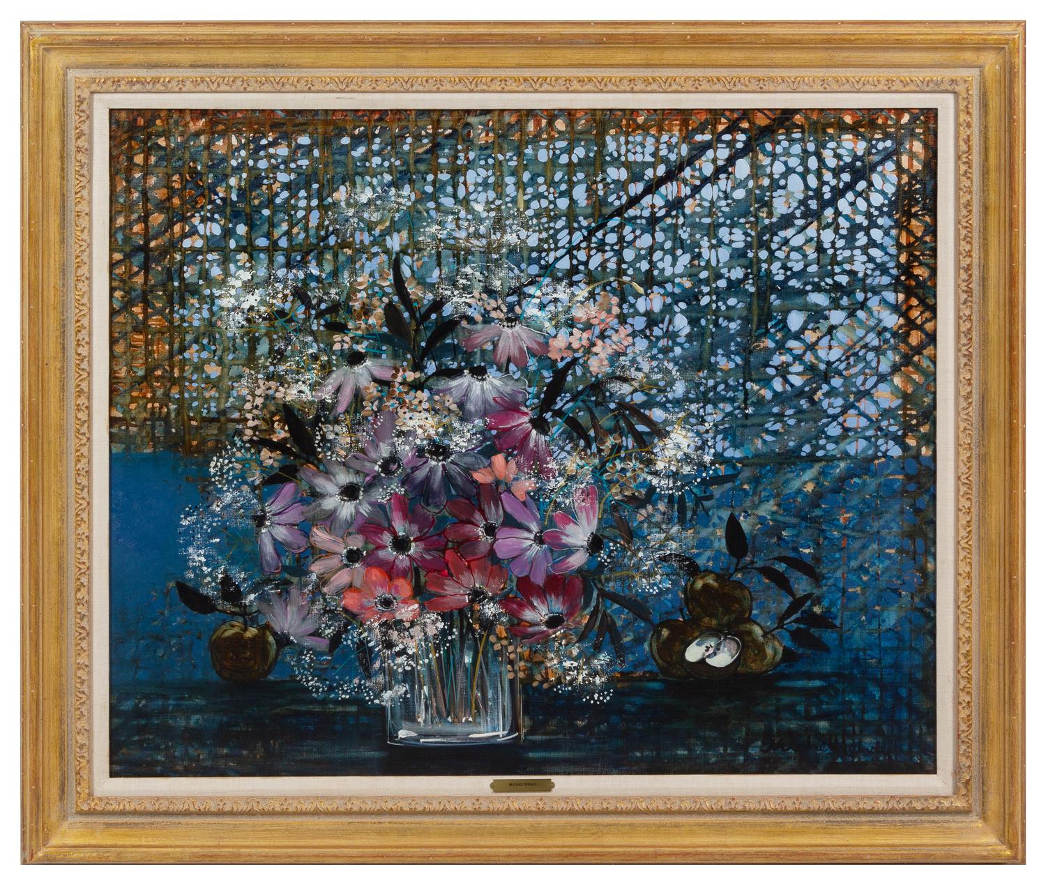 Michel Henry (French, 1928-2016) Daisies at the Window oil…