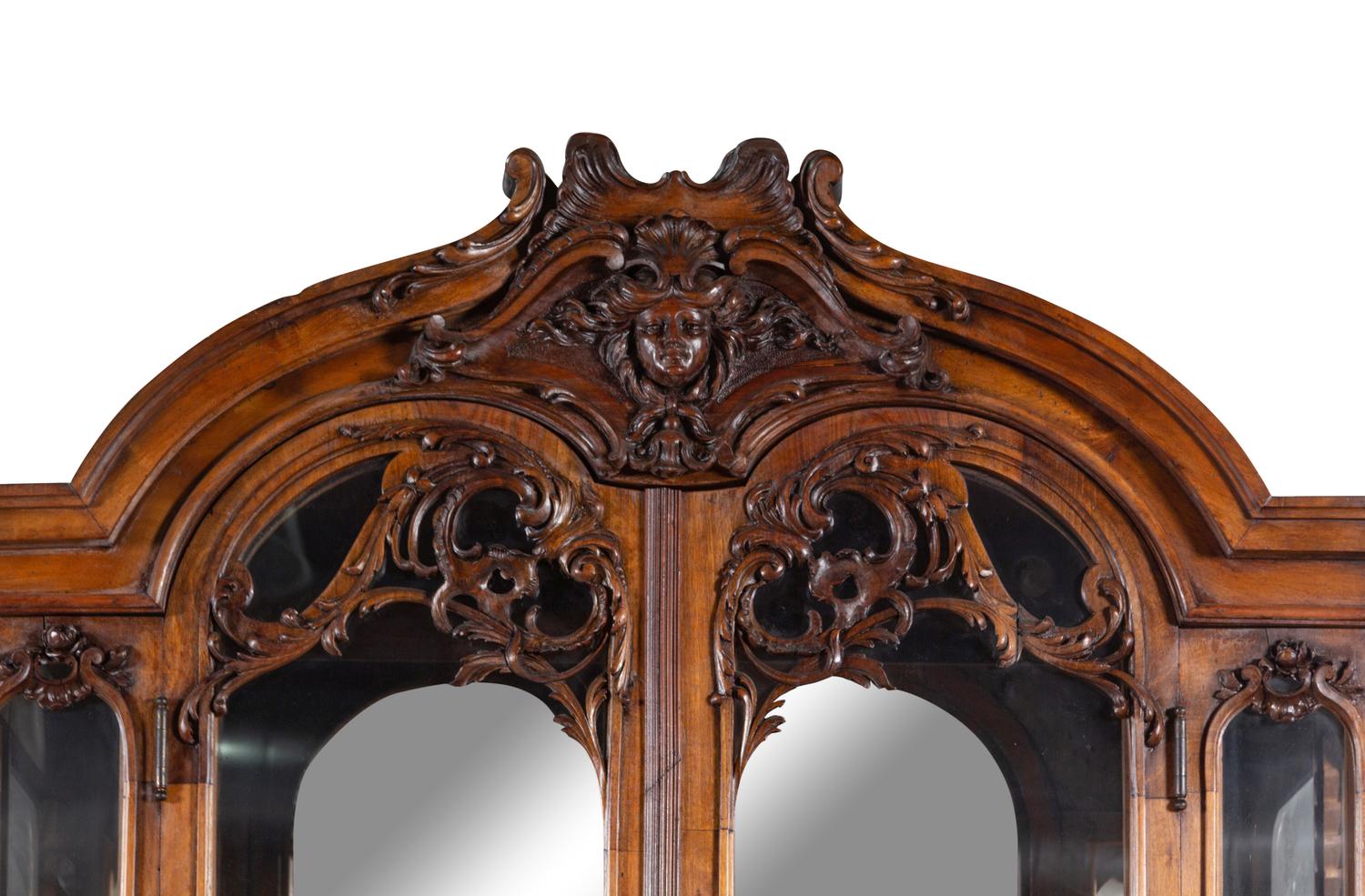 A Louis XV Style Carved Walnut Buffet à Deux Corps