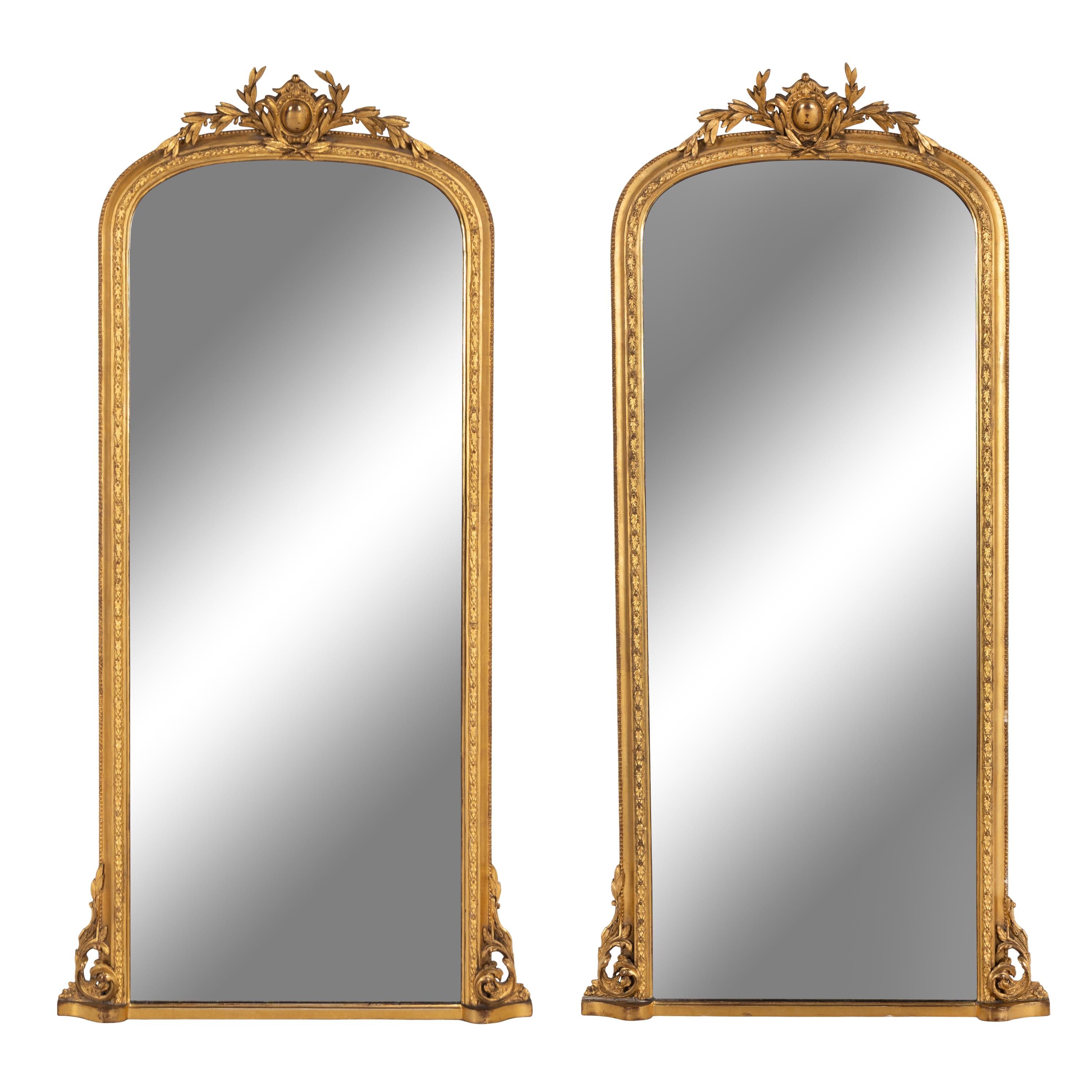 A Pair of French Giltwood Pier Mirrors