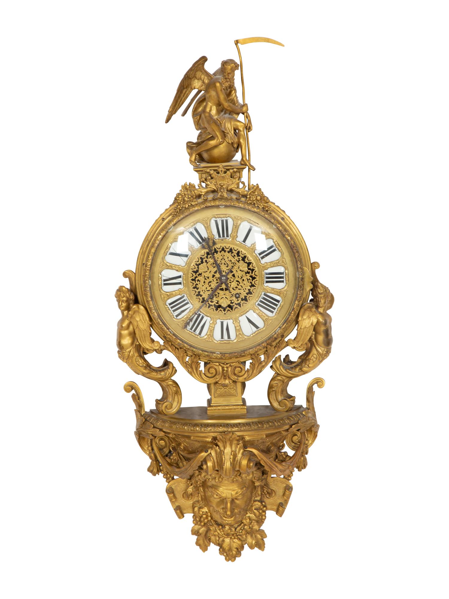 A Continental Gilt Bronze Bracket Clock