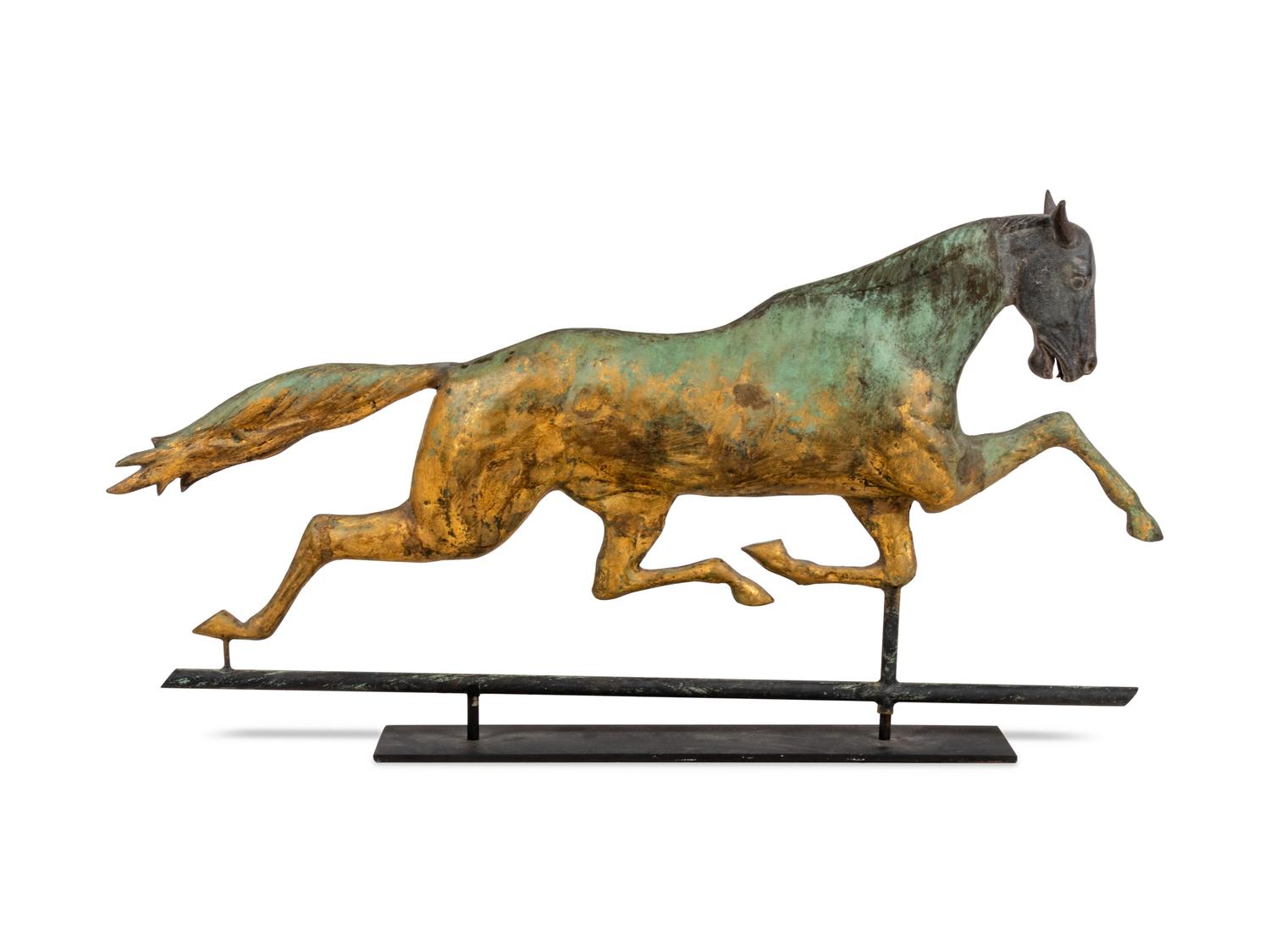 A Cast Zinc, Molded and Parcel Gilt Copper Dexter Weathervane