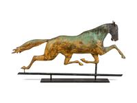 A Cast Zinc, Molded and Parcel Gilt Copper Dexter Weathervane