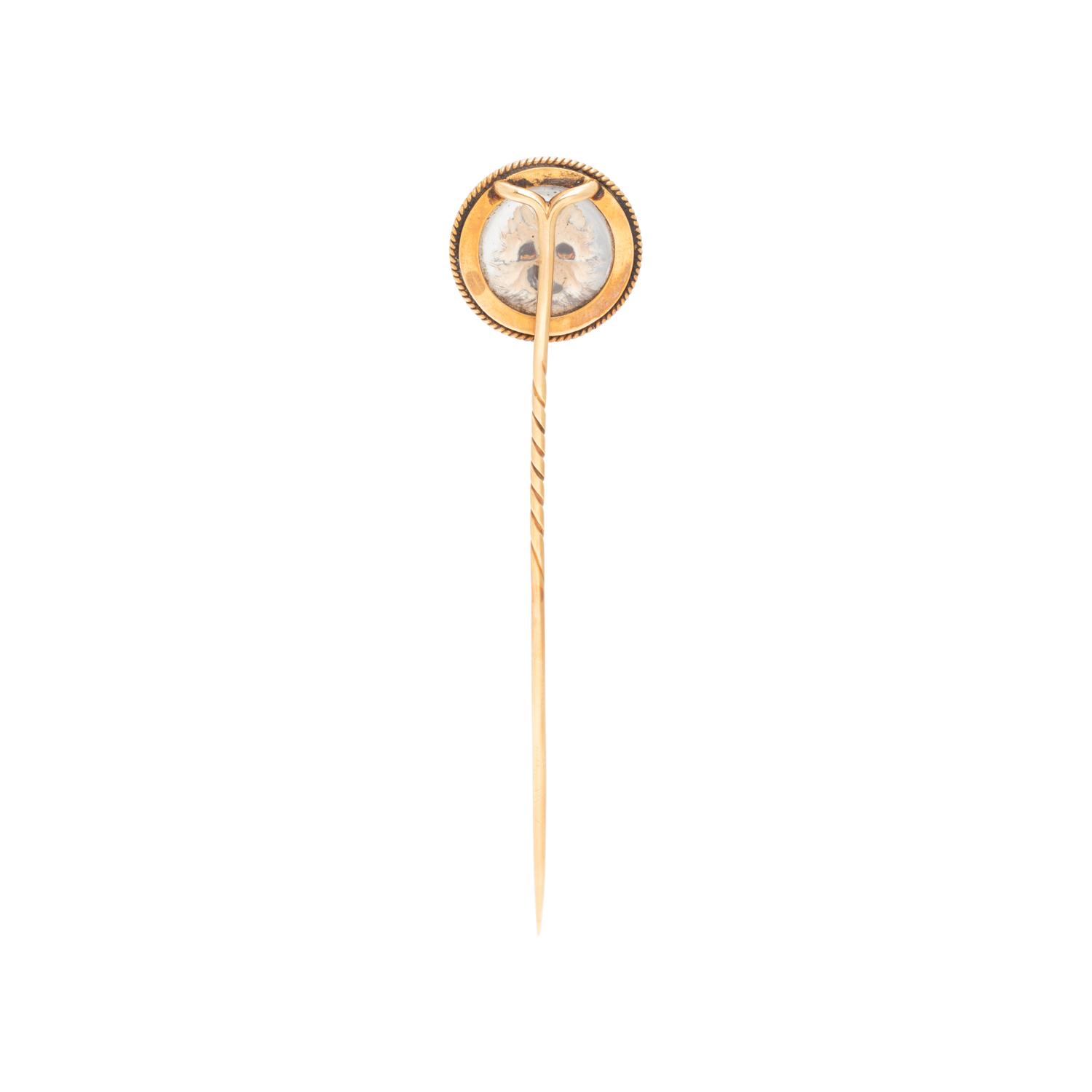 YELLOW GOLD AND ESSEX CRYSTAL STICKPIN