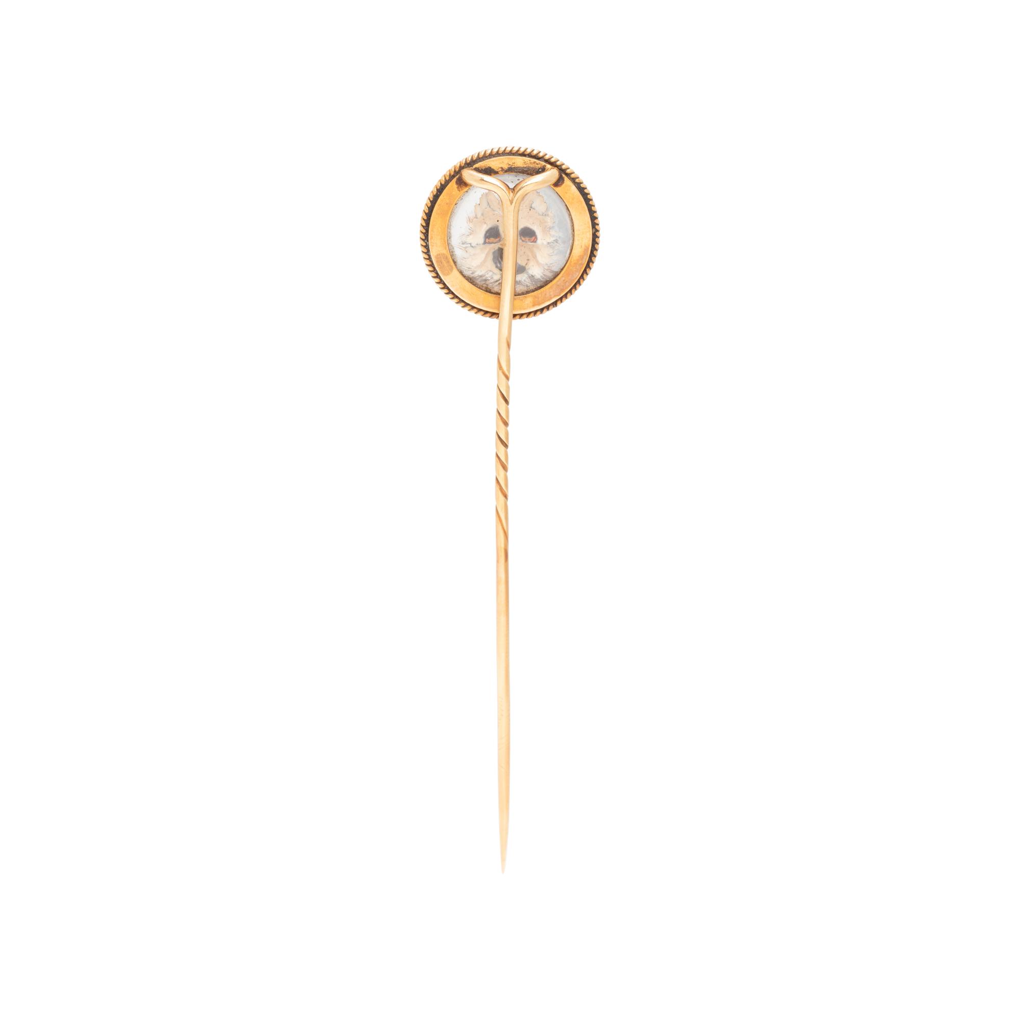 YELLOW GOLD AND ESSEX CRYSTAL STICKPIN