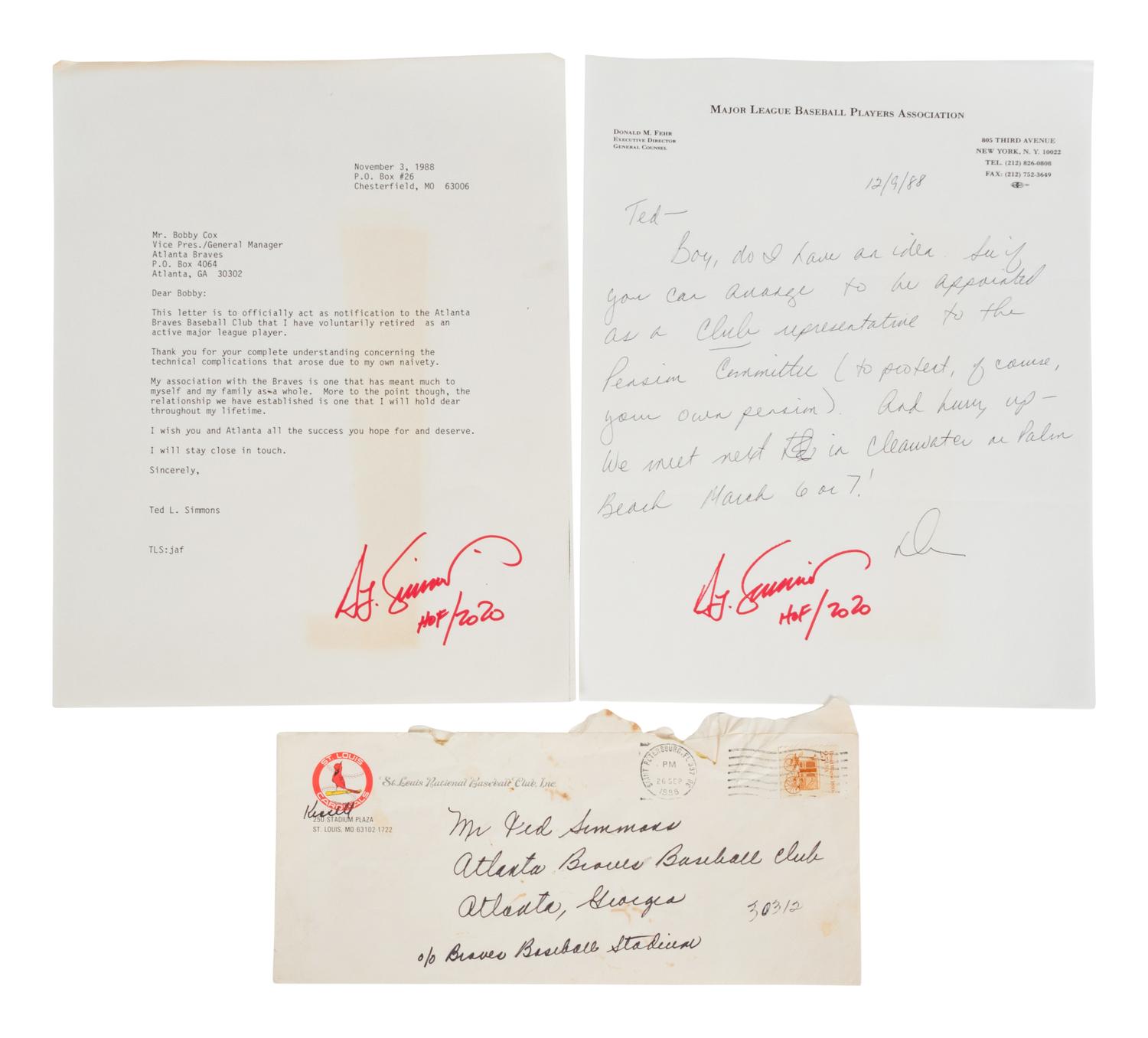 A Large Group of Contracts and Documents from The Collection of Baseball Hall of Famer Ted Simmons,