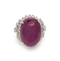 Burmese Ruby and Diamond Ring