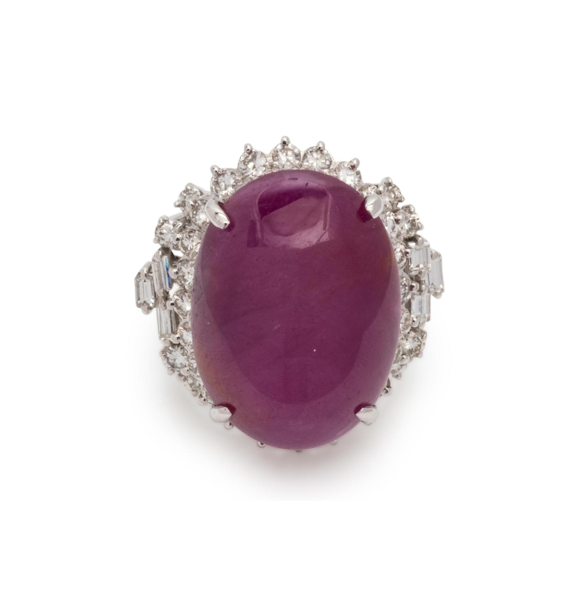 Burmese Ruby and Diamond Ring