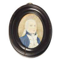 American School 18th Century, A Portrait Miniature of a Naval Officer