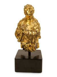 An North Italian Baroque Gilt Bronze Altarpiece Fragment Depicting Saint Catherine